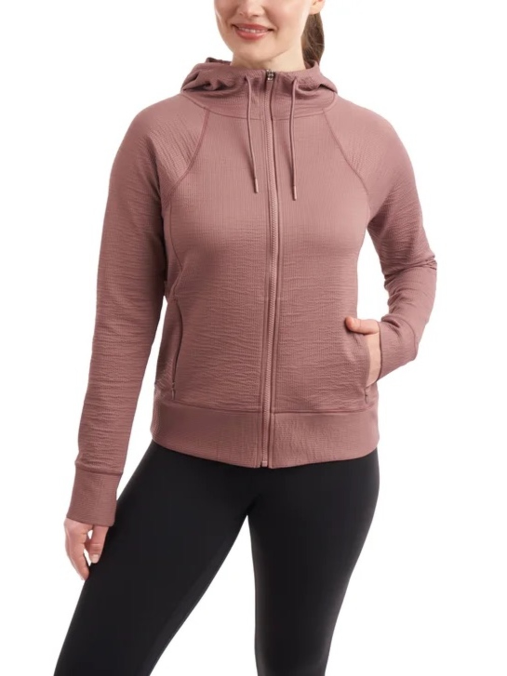 Women’s Mauve Hooded Zip-Up Jacket S